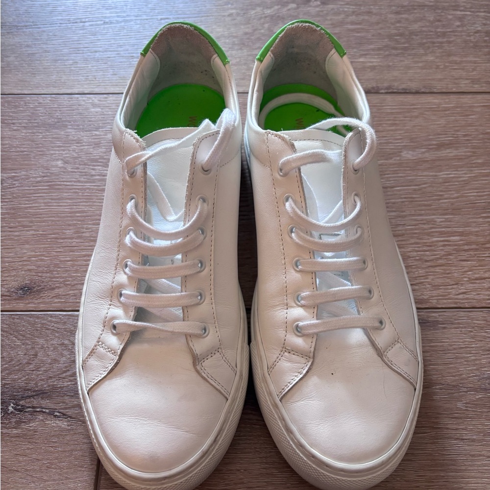 Common Projects White and Green Sneakers